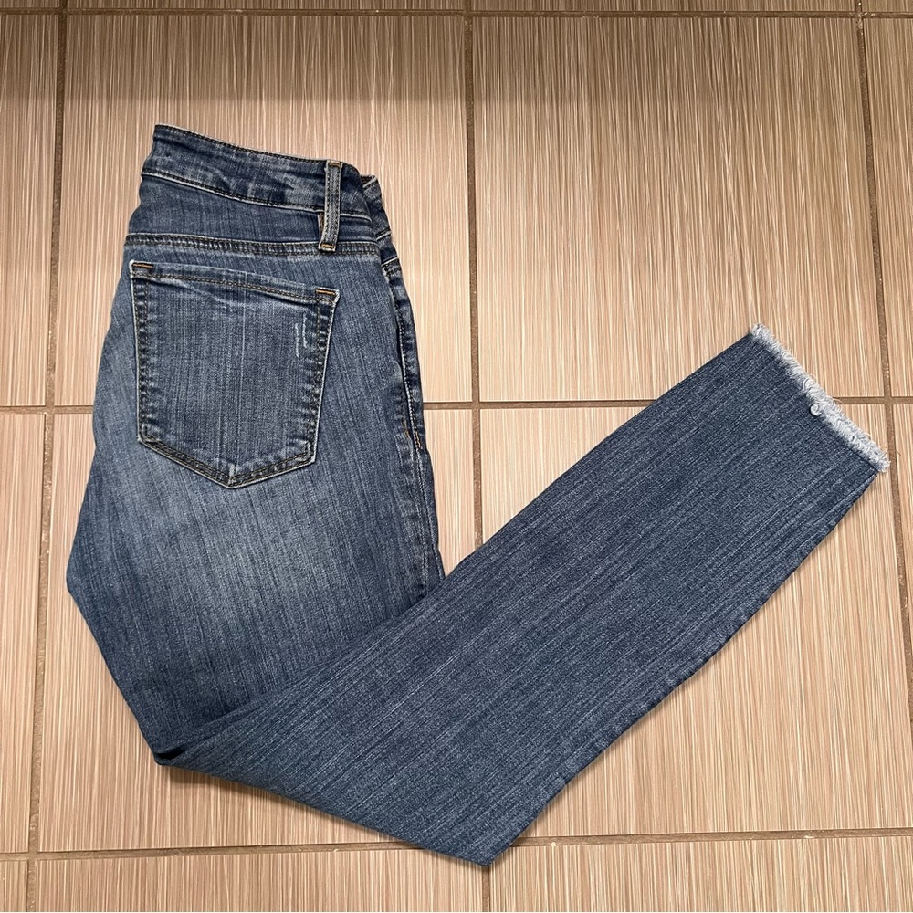 LOFT Curvy Skinny frayed ankle jeans size 0 25 - Picture 9 of 10